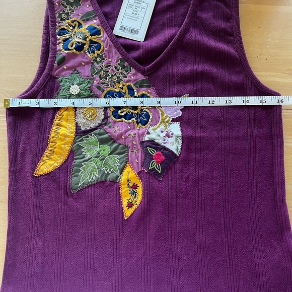 Embroidered Purple Tank Top - Picture 7 of 8